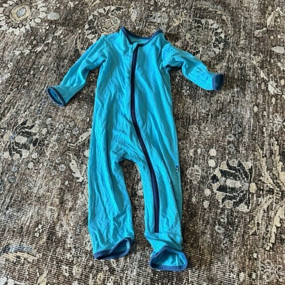 Kickee Pants Blue Zippy Bamboo Button Butt Size 3-6 Months - Picture 1 of 3